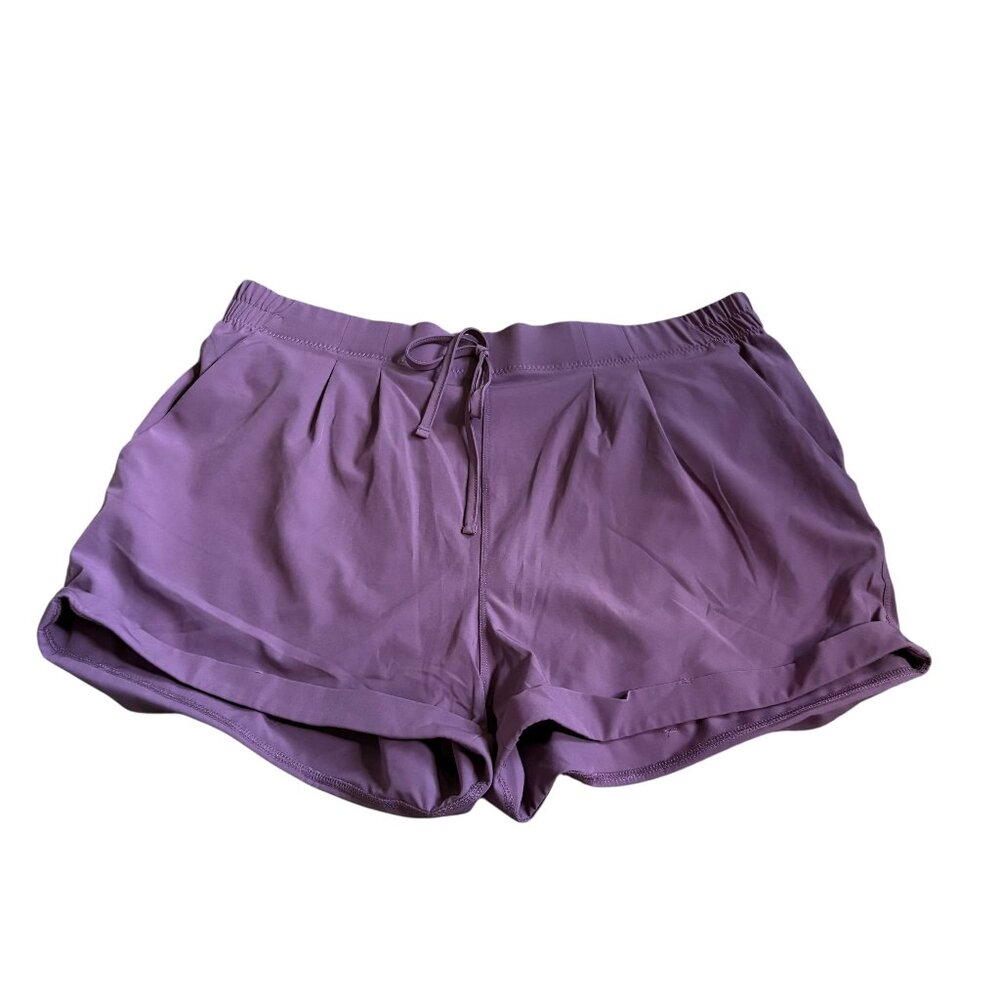 Zyia Active Lavender Purple Women's Mesh Lined Athleisure Summer Shorts Xlarge